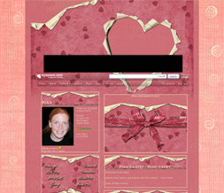Pink Hearts Myspace Layout - Pink Hearts Theme - Valentines Background