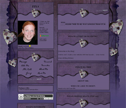 Purple Quilted Heart Myspace Layout - Purple Hearts Theme
