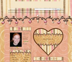 Pink & Brown Valentines Day Layout-Pink Hearts Theme-Brown & Pink Myspace Design