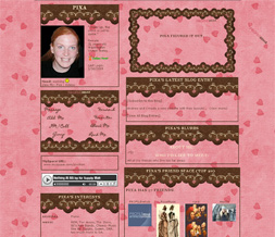 Pink & Brown Hearts Layout-Pink Hearts Design- Hearts Myspace Theme