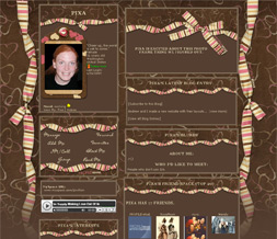 Brown & Pink Hearts Myspace Profile Layout - Pink & Brown Hearts Design