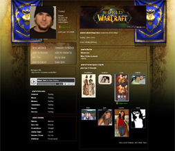 World of Warcraft Myspace Layout-WOW Alliance Background-Gaming Layout Preview