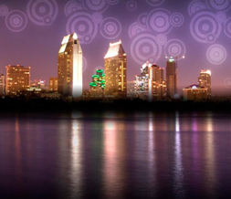 Coronado San Diego Skyline Default Layout - San Diego Theme for Myspace Preview