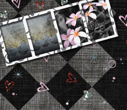 Black & Pink Hearts Twitter Background - Black & Gray Checkers Background Preview