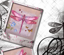 Black & White Dragonfly Twitter Background - Pink & Black Dragonflies Theme for Twitter Preview