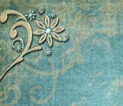 Pretty Blue Winter Twitter Background - Blue & Brown Flower Design for Twitter Preview