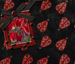 Cute Ladybug Twitter Background - Red Tulips Twitter Theme