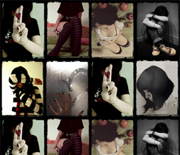 Tiling Emo Collage Twitter Background - Black Collage Background for Twitter