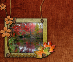 Scenic Fall Colors Twitter Background - Autumn Lake Theme for Twitter Preview