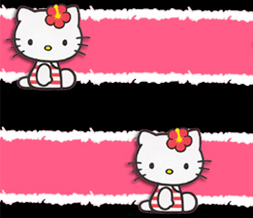 Pink & Black Hello Kitty Twitter Background-Hello Kitty Striped Background
