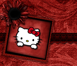 Vintage Hello Kitty Twitter Background - Red & Black Hello Kitty Design for Twitter Preview
