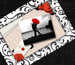 Red & Black Vintage Love Twitter Background - Black & White Love Design for Twitter