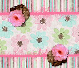 Pink Flower Twitter Background with Stripes - Pink & Brown Twitter Theme
