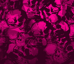 Cool Pink Skulls Default Layout - Free Girly Skulls Theme for Myspace Preview