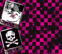 Punk or Die Twitter Background - Pink & Black Twitter Theme with Punk Quote Preview