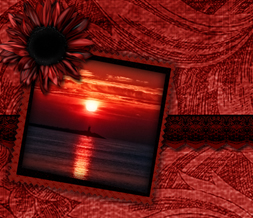 Red Sunflower Sunset Twitter Background - Red & Black Vintage Design for Twitter Preview