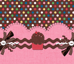 Brown & Pink Cupcake Polkadot Wallpaper - Cute Cupcake Wallpaper Download