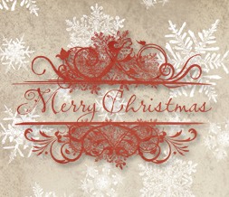 Free Merry Christmas Wallpaper - Brown & Red Christmas Theme