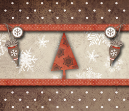 Red Xmas Tree Wallpaper - Red & Brown Snowflake Background Image