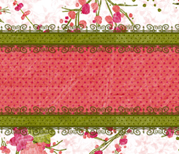 Pretty Spring Flower Wallpaper with Polkadots - Vintage Flower Wallpaper Download Preview