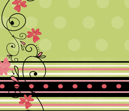 Flower Wallpaper on Green Flower Wallpaper   Green   Pink Polkadotted Wallpaper Download