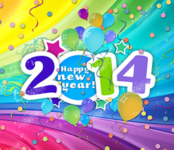 Colorful Happy New Year Wallpaper for 2014 Preview