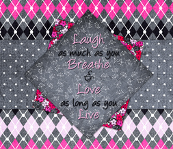 Plaid Quote Wallpaper about Laughing - Grey & Pink Polkadot Wallpaper Download
