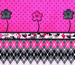 Pink & Black Polkadots Wallpaper - Black & Pink Flower Wallpaper Download Preview