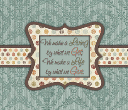 Polkadot Quote Wallpaper - Blue & Brown Quote about Giving