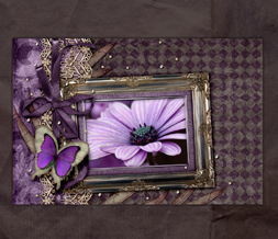 Pretty Purple Butterflies and Flowers Wallpaper - Purple & Gold Background Preview