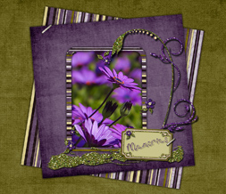Green & Purple Flowers Wallpaper with Memories Quote