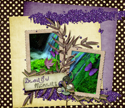 Beautiful Moments Quote Wallpaper - Purple Butterflies & Waterfall Background
