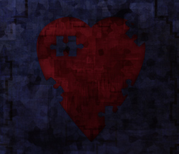 Red & Blue Heart Puzzle Wallpaper - Red Heart Background Download Preview