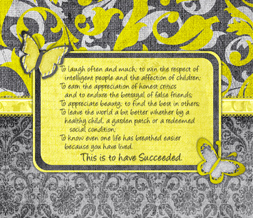 Butterfly Wallpaper with Quote about Success - Unique Yellow & Grey Wallpaper Preview
