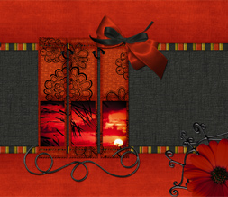Red & Black Vintage Wallpaper - Red Sunset Background Preview
