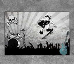 Skull Punk Wallpaper Image - Punk Skateboarding Wallpaper for Guys