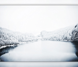 Pretty Winter Landscape Wallpaper - Beautiful Snow River Wallpaper Preview