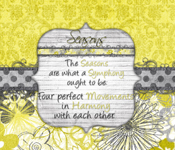 Yellow & Gray Flowery Wallpaper with Quote about Seasons Preview