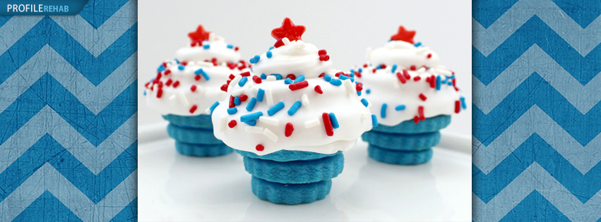 Red, White and Blue Cupcakes Facebook Cover