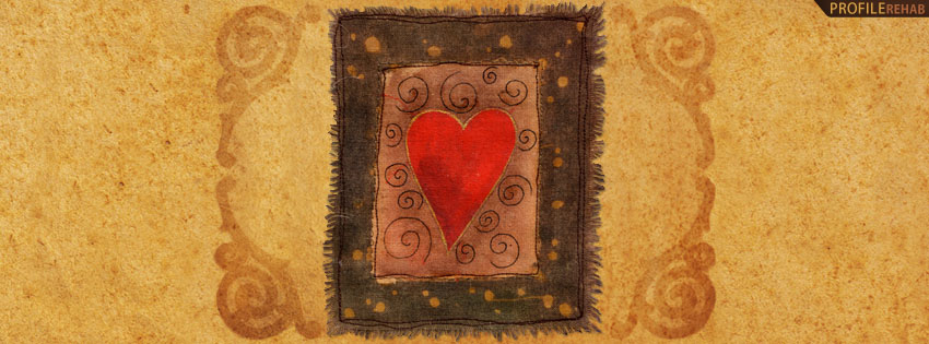 Brown & Red Heart Facebook Cover - Heart Valentines Banner