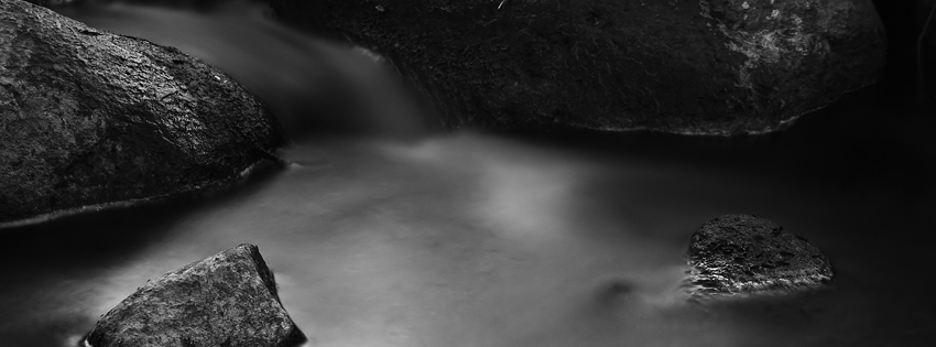 Black & White Waterfall Facebook Cover 