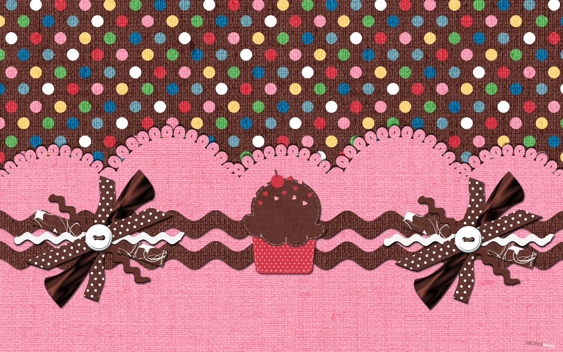 Cupcake Polkadot Wallpaper