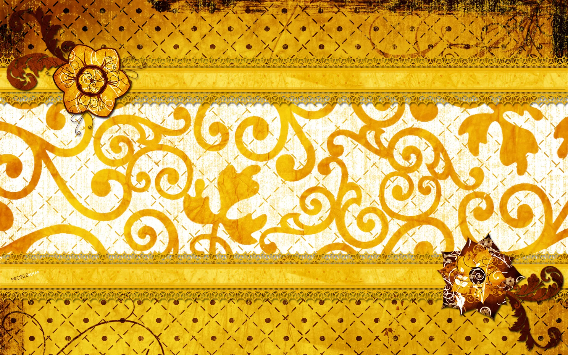Gold Flowers Wallpaper