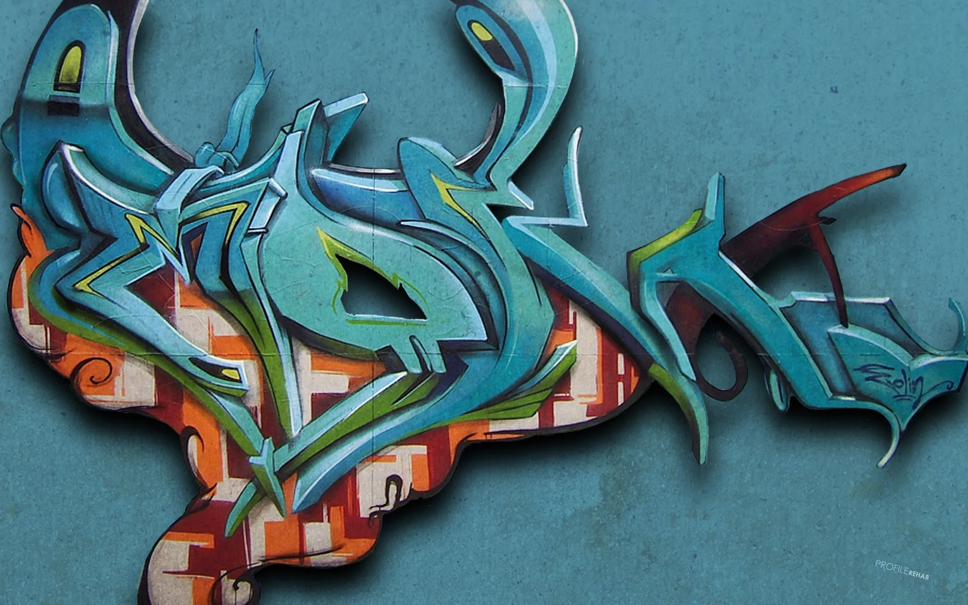 Blue Graffiti Wallpaper