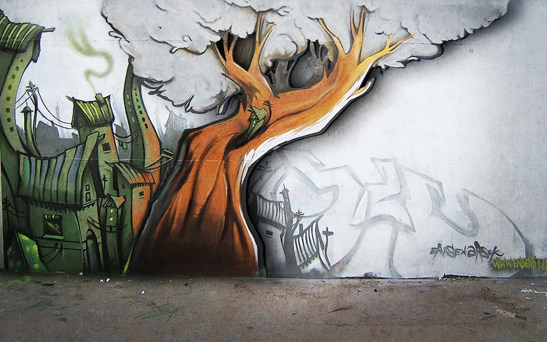 Graffiti Tree Wallpaper