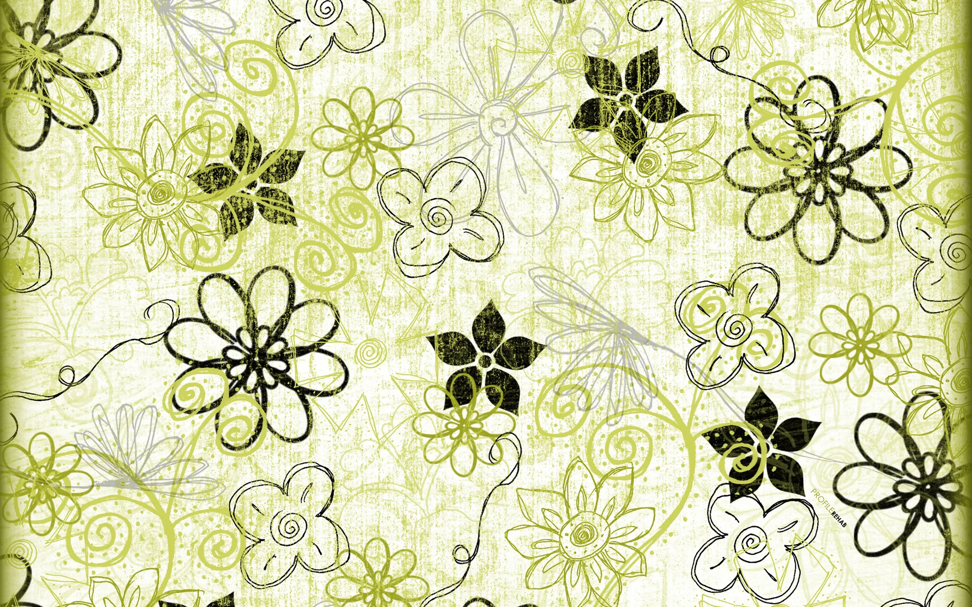 Lime Green Flowers Wallpaper