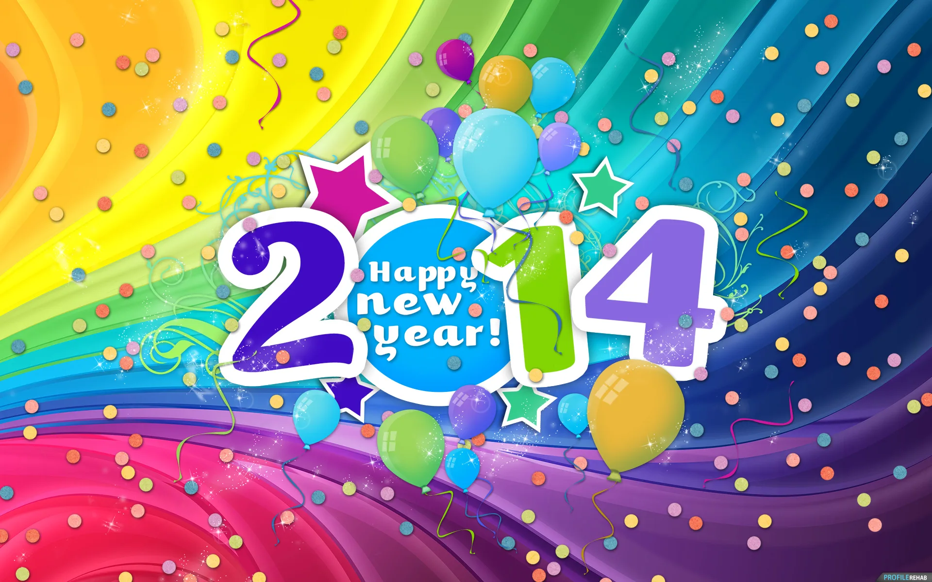 Colorful Happy New Year Wallpaper for 2014