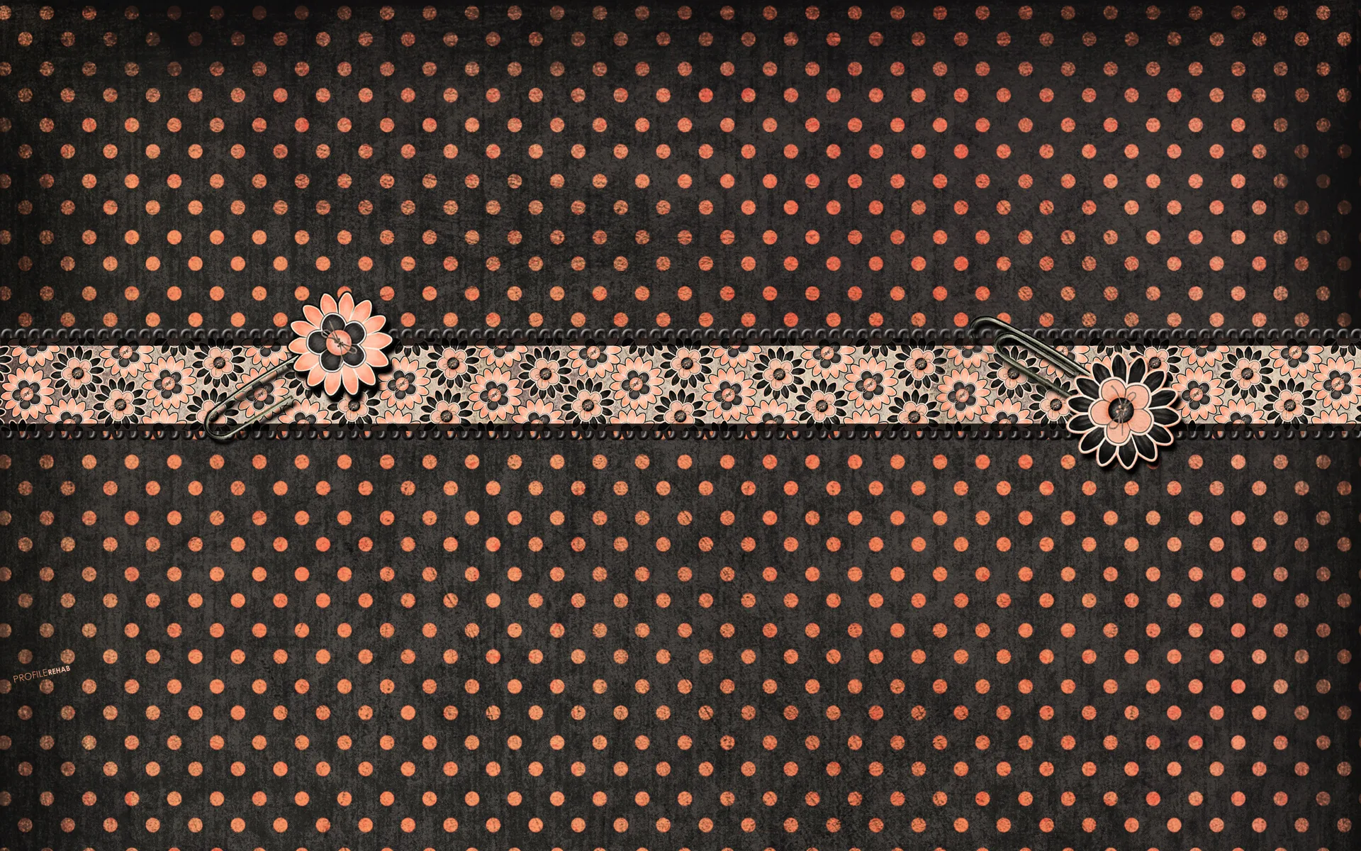 Pink & Black Polkadot Wallpaper - Black & Pink Flower Background