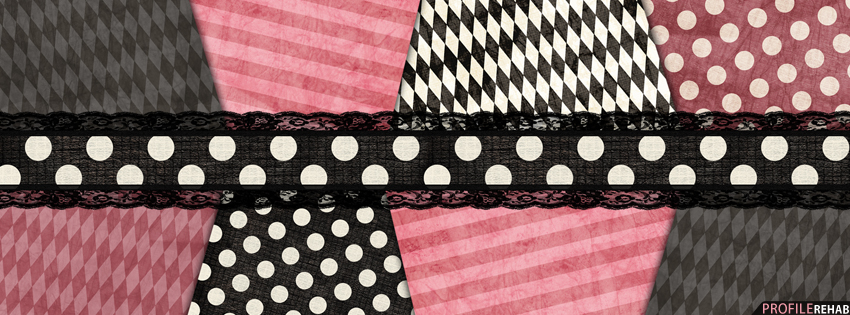 Pink & Black Stripes and Polkadot Facebook Cover